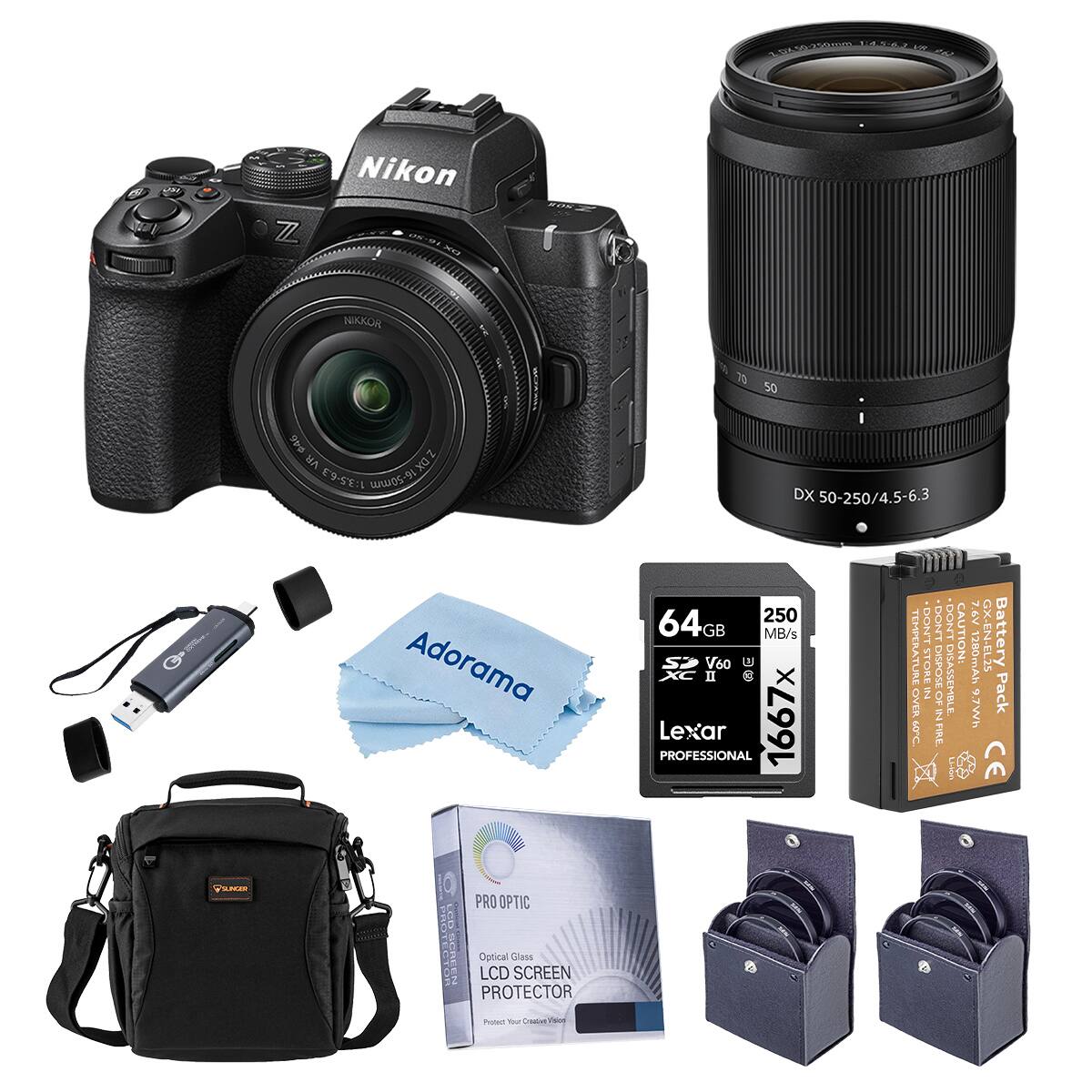 Bundle - Nikon - Z50II Mirrorless Camera with NIKKOR Z DX 16-50mm f/3.5-6.3 VR & Z DX 50-250mm f/4.5-6.3 VR Lenses, with