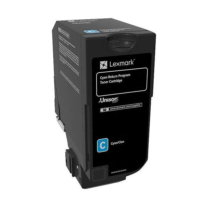 Lexmark Cyan Return Program Toner Cartridge Unison TONER  
www.lexmark.com/supplies  
Cyan/Cian