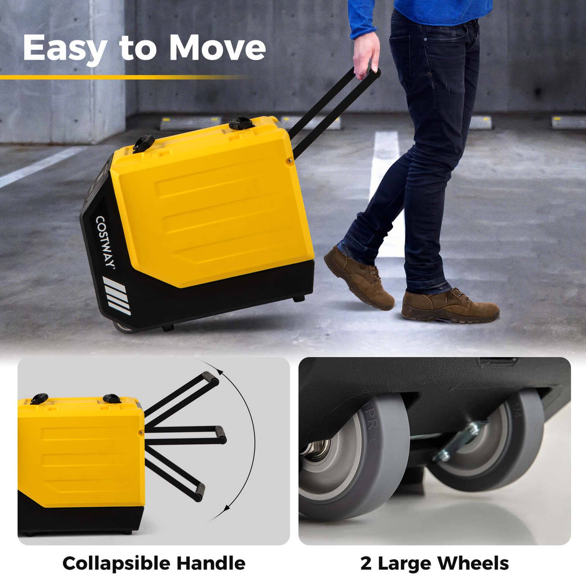 Easy to Move Costway TPR Collapsible Handle 2 Large Wheels