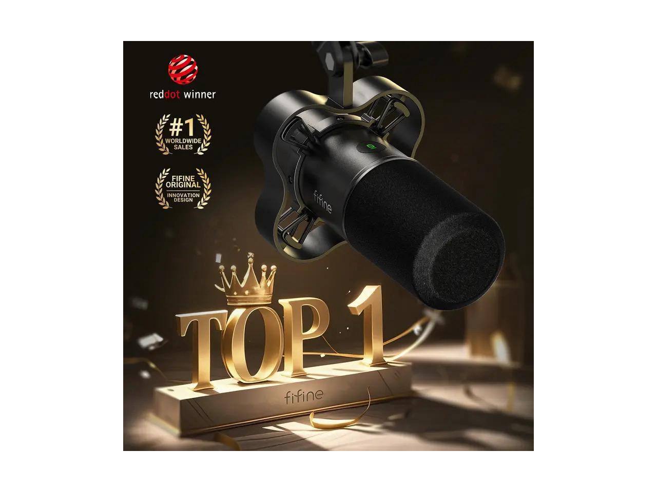 reddot winner #1  
1 WORLDWIDE SALES  
FIFINE ORIGINAL INNOVATION DESIGN  
fifine  
TOP 1
