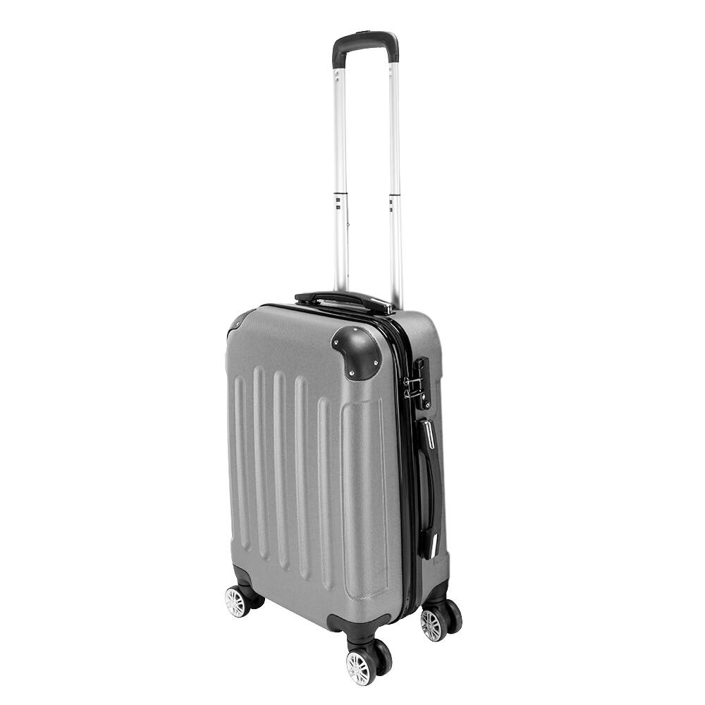 Alt View 3. Winado - 20"/24"/28" 3-Piece Hardshell Carry-On Luggage Set, Lightweight ABS Suitcase with Spinner Wheels & TSA Lock - Silver Grey.
