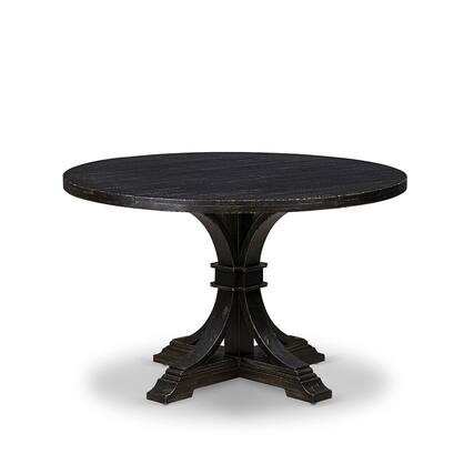 Front. East West Furniture - Wood Wood Table - Black.