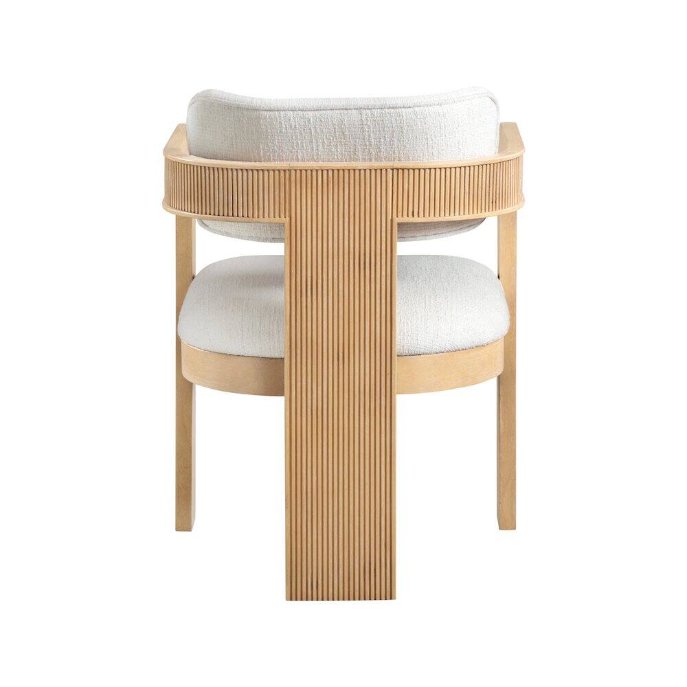 Alt View 4. Meridian Furniture - Sacha Cream Linen Textured Fabric Dining Chair, Set of 2 - Beige.