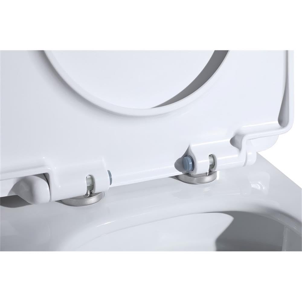 Alt View 4. Elegant Kitchen and Bath - Winslet One-piece elongated Toilet 28x15x30 in White - White.