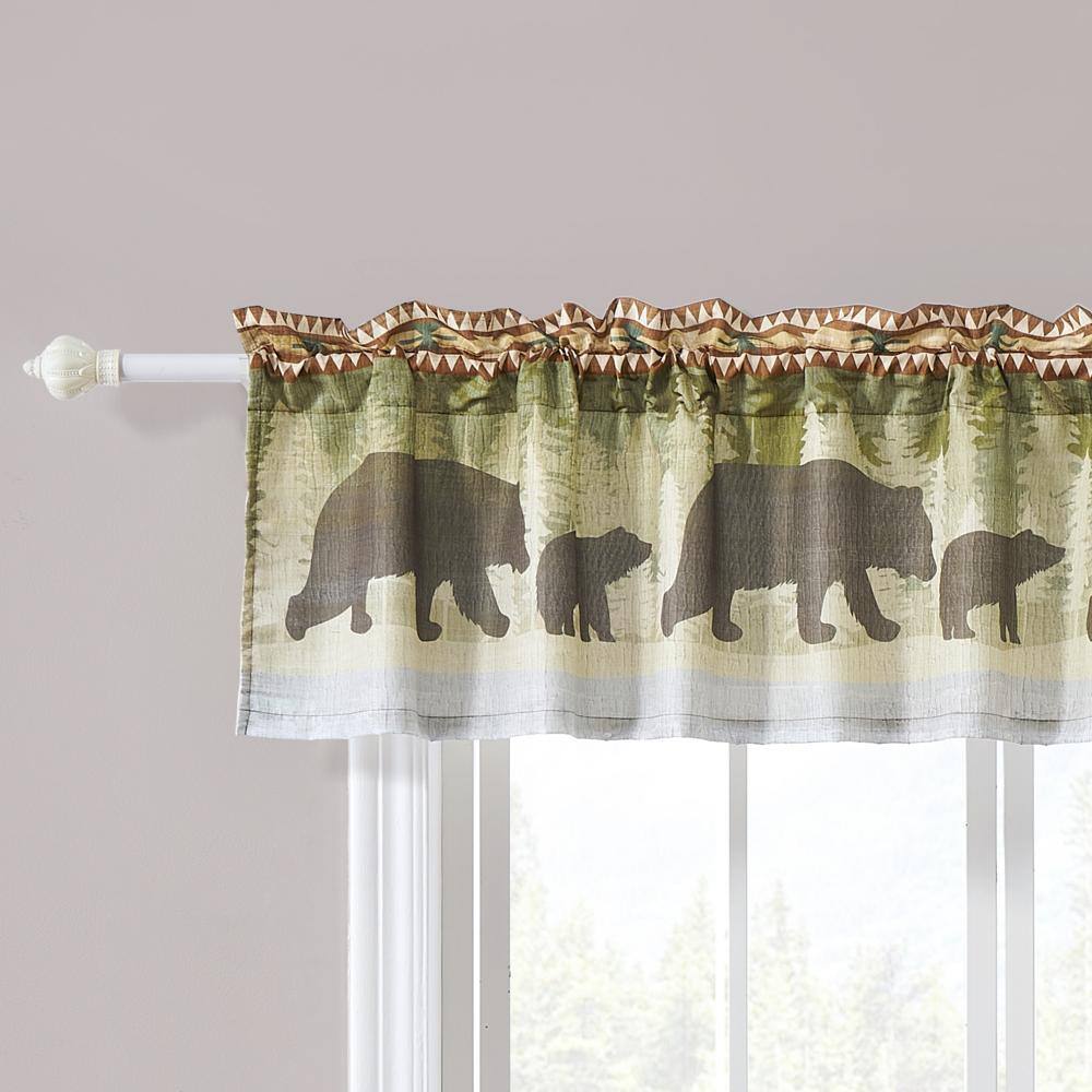 Left. Greenland Home Fashions - Greenland Home by The Lake Window Valance - 84x16+2" Natural - Natural.