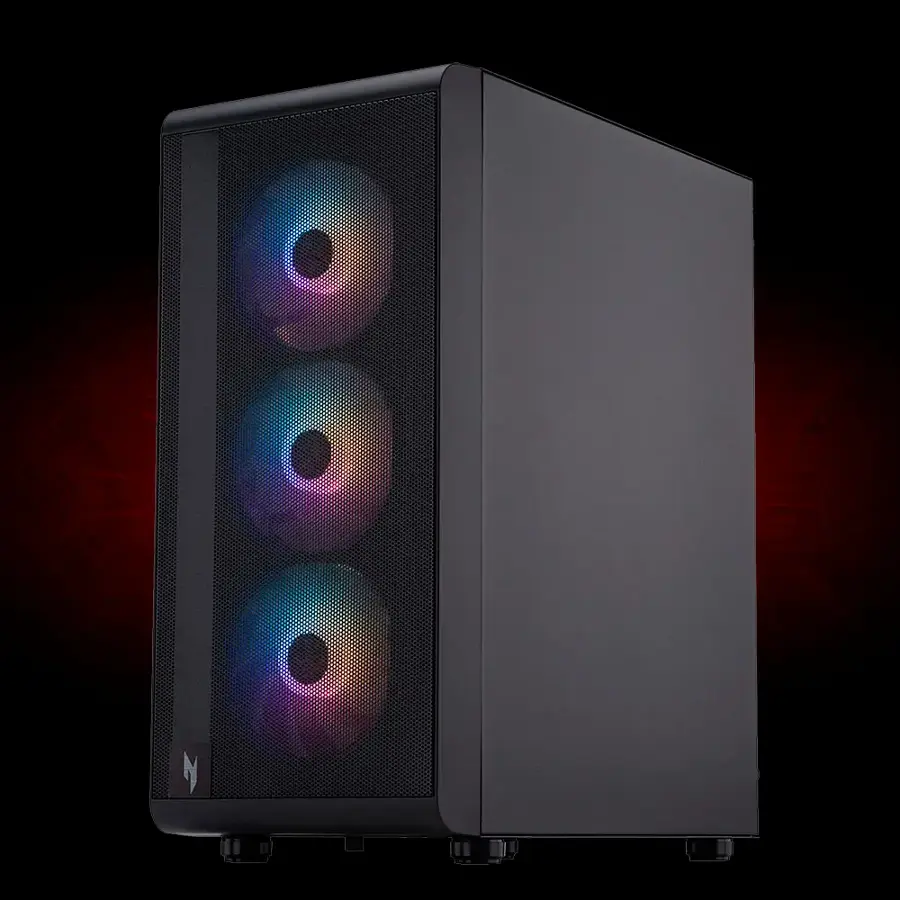 Alt View 4. Acer - Acer - Nitro 60 Gaming Desktop - Intel Core i7-14700F - 32GB DDR5 Memory - NVIDIA GeForce RTX 5070 Ti - 2TB SSD - Black - Black.