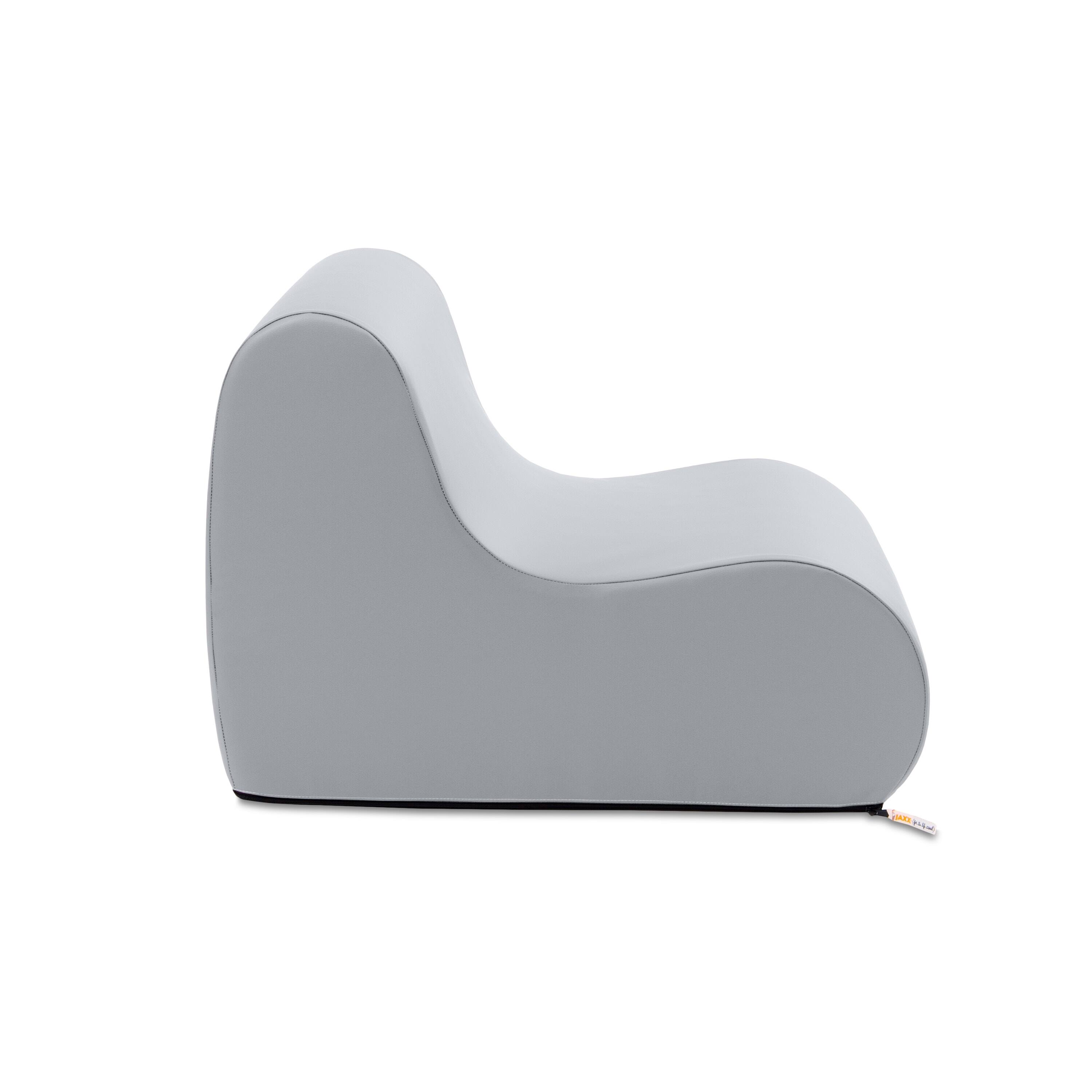 Angle. Jaxx - Jaxx Midtown Small Classroom Soft Foam Chair - Premium Vinyl Cover, Submarine Grey - Submarine Grey.