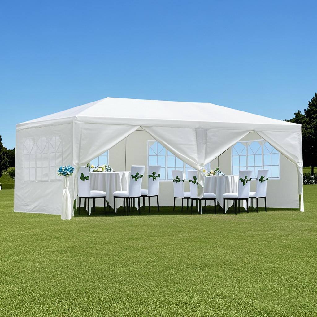Front. Tiramisubest - 10x20' Outdoor Garden Gazebo with Removable Sidewalls for Weddings and Parties - White.