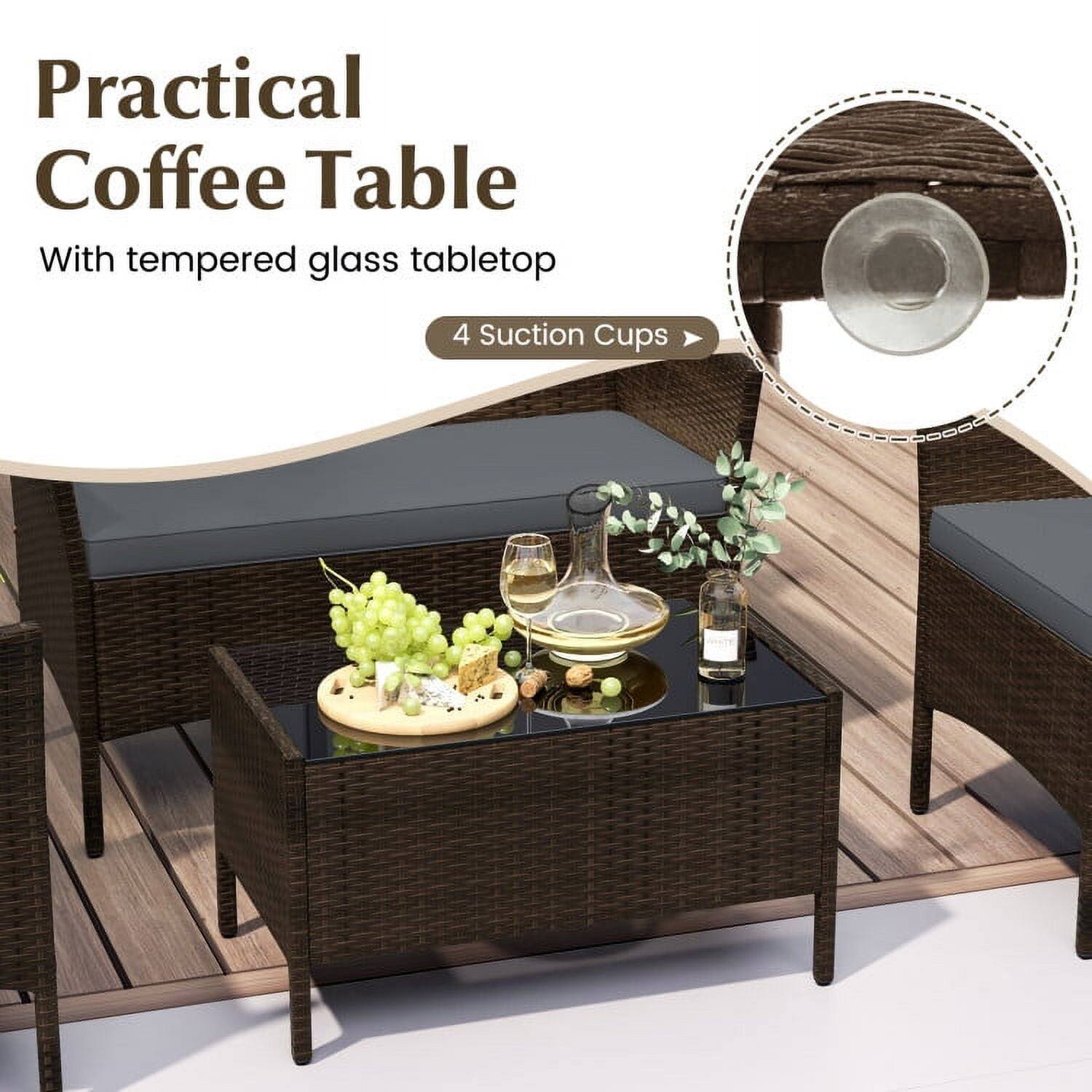 Practical Coffee Table  
With tempered glass tabletop  
4 Suction Cups