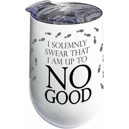 Spoontiques - Harry Potter Mischief Managed Stainless Steel Double Wall Insulated Wine Tumbler Mug 16 ounce - White