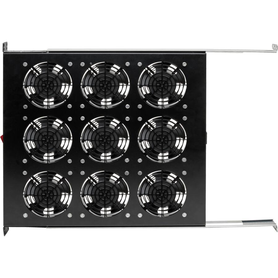 Alt View 5. Tripp Lite - Tripp Lite by Eaton Fan Tray for 19 in. Racks - 1U 9 120V High-Performance Fans 864 CFM C14 Inlet - 9 Fan - 1U - 19" - Black.
