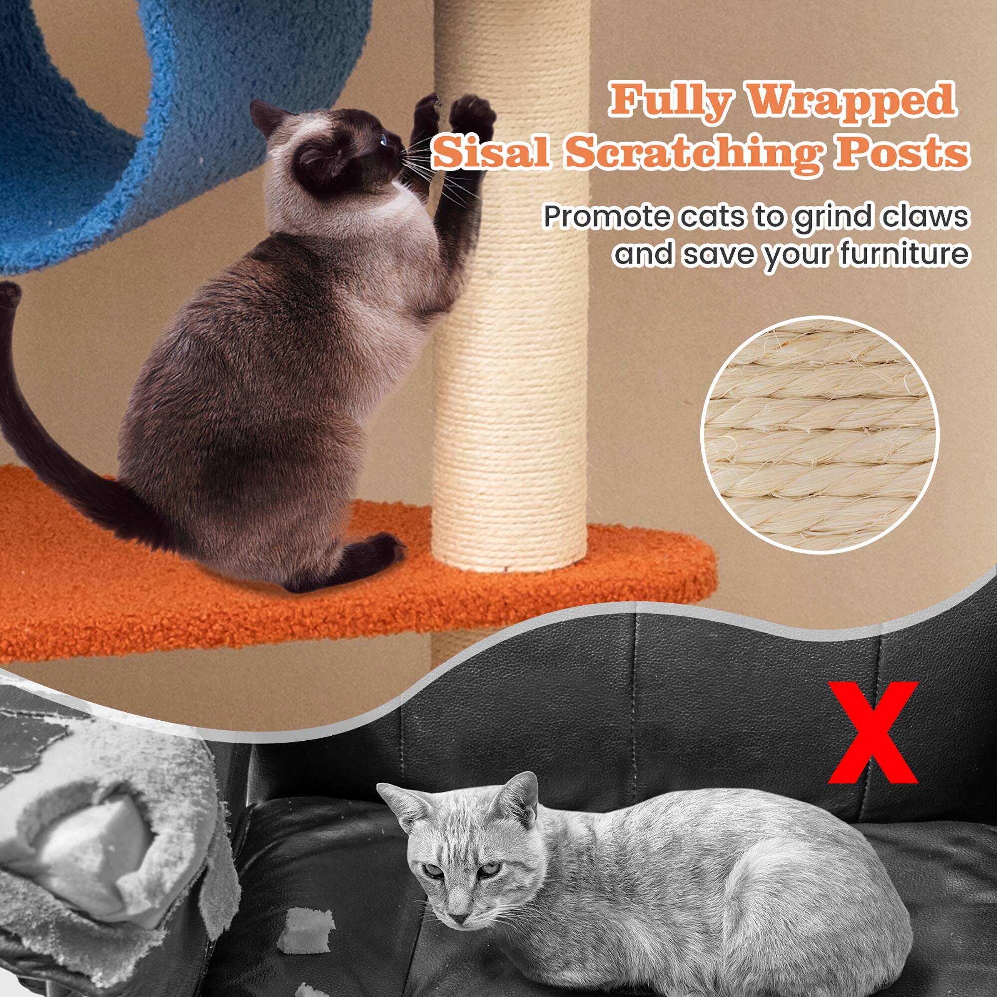 Fully Wrapped Sisal Scratching Posts  
Promote cats to grind claws and save your furniture