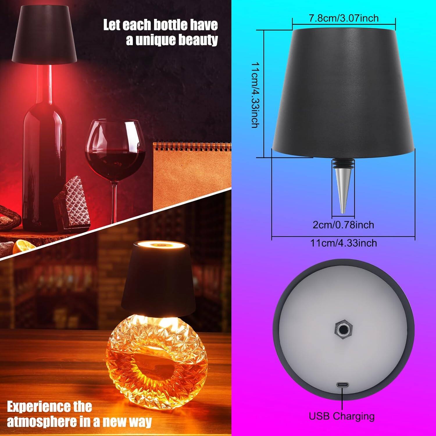 Let each bottle have a unique beauty

Experience the atmosphere in a new way

USB Charging

11cm/4.33inch
7.8cm/3.07inch
2cm/0.78inch
11cm/4.33inch