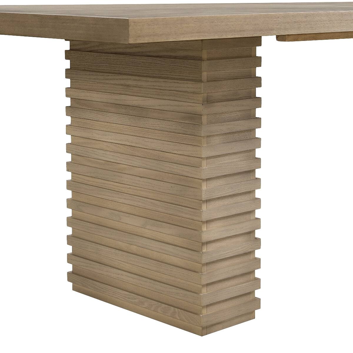 Left. Loheer - Loheer 95 Inch Dining Table, Light Ash Finish, Solid Wood and MDF, Seats 8 - Natural Ash.