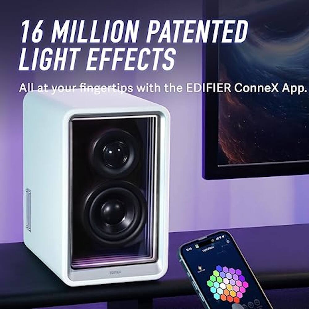 16 MILLION PATENTED LIGHT EFFECTS All at your fingertips with the EDIFIER ConneX App.