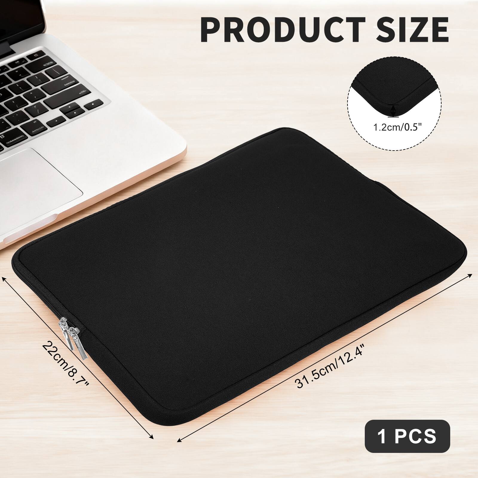 PRODUCT SIZE  
- I - T  
1.2cm/0.5"  
22cm/8.7"  
31.5cm/12.4"  
1 PCS