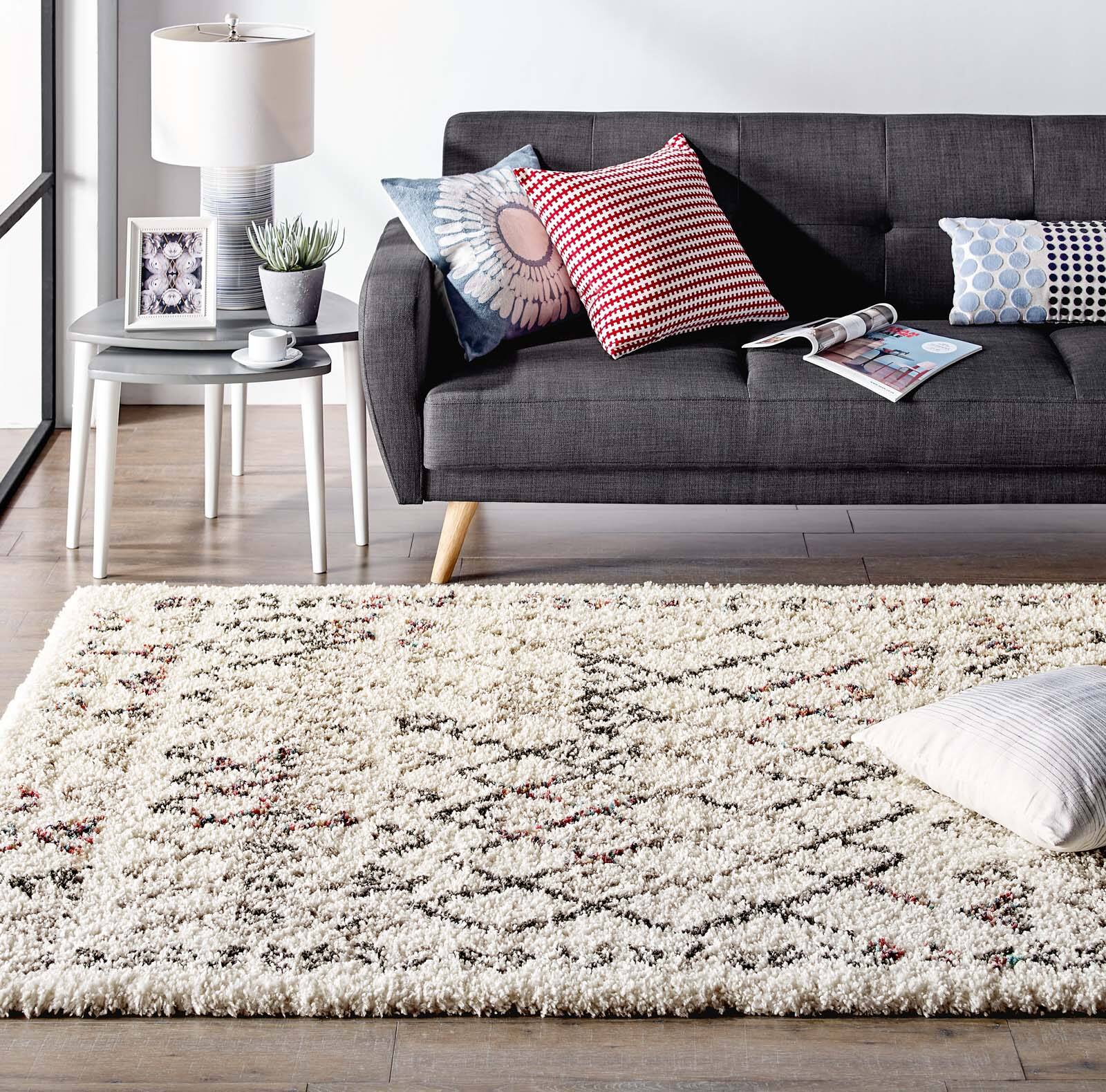 Alt View 1. Modway - Skadi Rainbow Diamond Shag Area Rug - Multicolor.