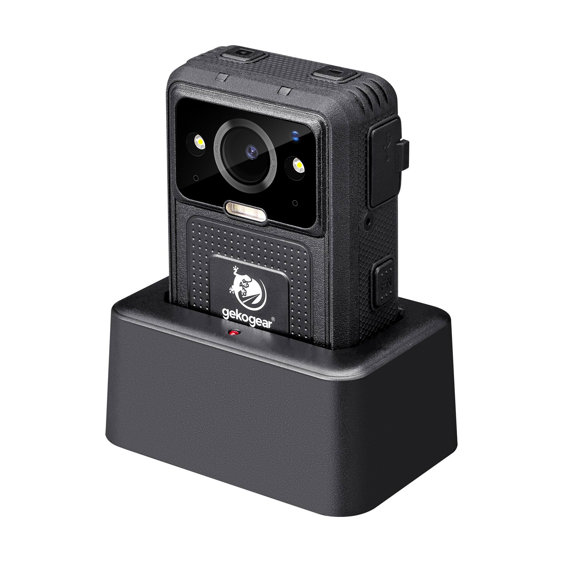 Alt View 8. GekoGear - Aegis 400 4K UHD Body Camera with 128GB Built-in Storage, GPS and Wi-Fi - Black.