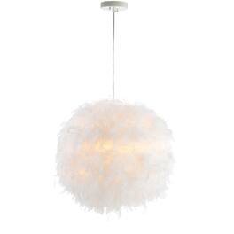 Jonathan Y - Stork 19" Feather Metal Adjustable LED Pendant - White