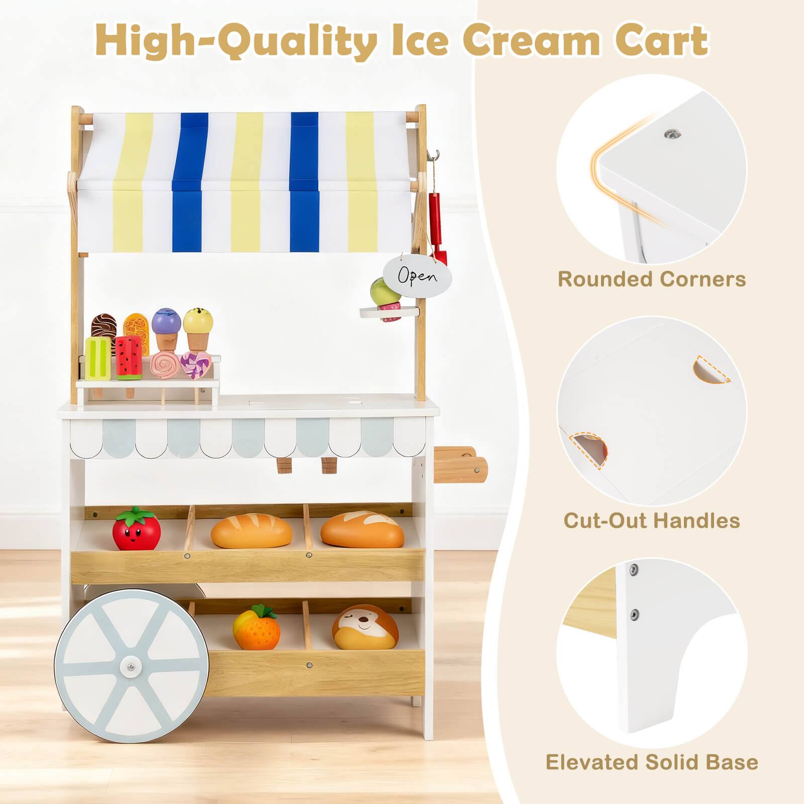 High-Quality Ice Cream Cart  
- Open Rounded Corners  
- Cut-Out Handles  
- Elevated Solid Base