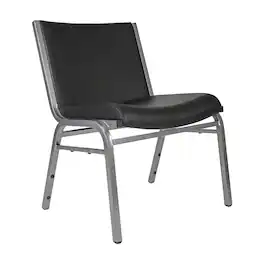 Flash Furniture - HERCULES Big & Tall 1000 lb. Rated Vinyl Stack Chair - Black