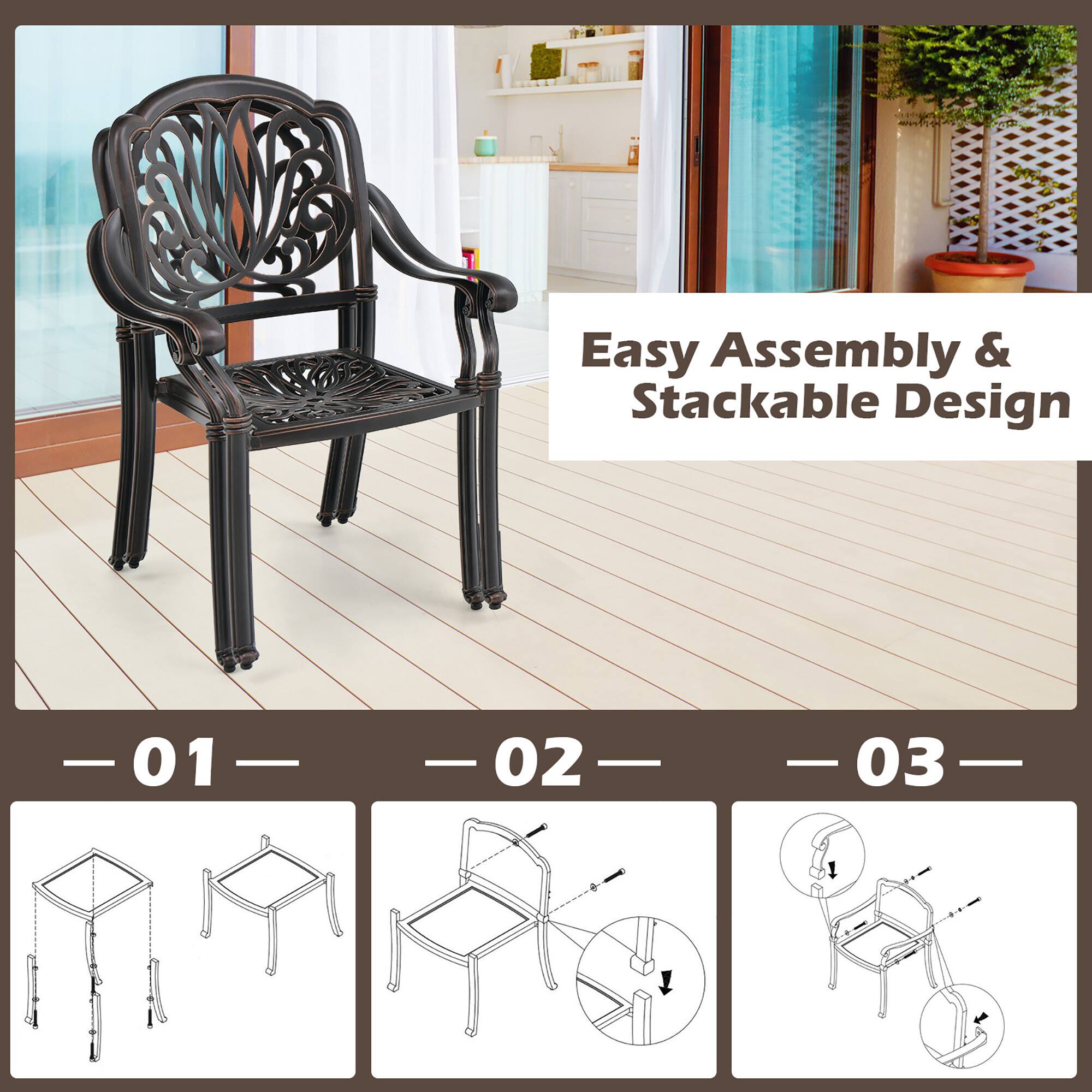 Easy Assembly & Stackable Design

- 01 -
- 02 -
- 03 -