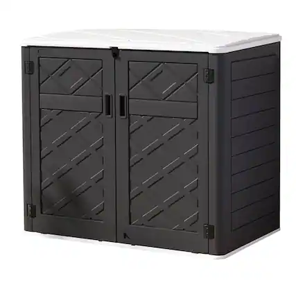 Front. Yardgrace - 358 Gal. Larger Outdoor Storage Shed Horizontal 48 Cu.ft Outdoor Storage Box Waterproof for Garden, Patios, Backyards - Black No shelves.