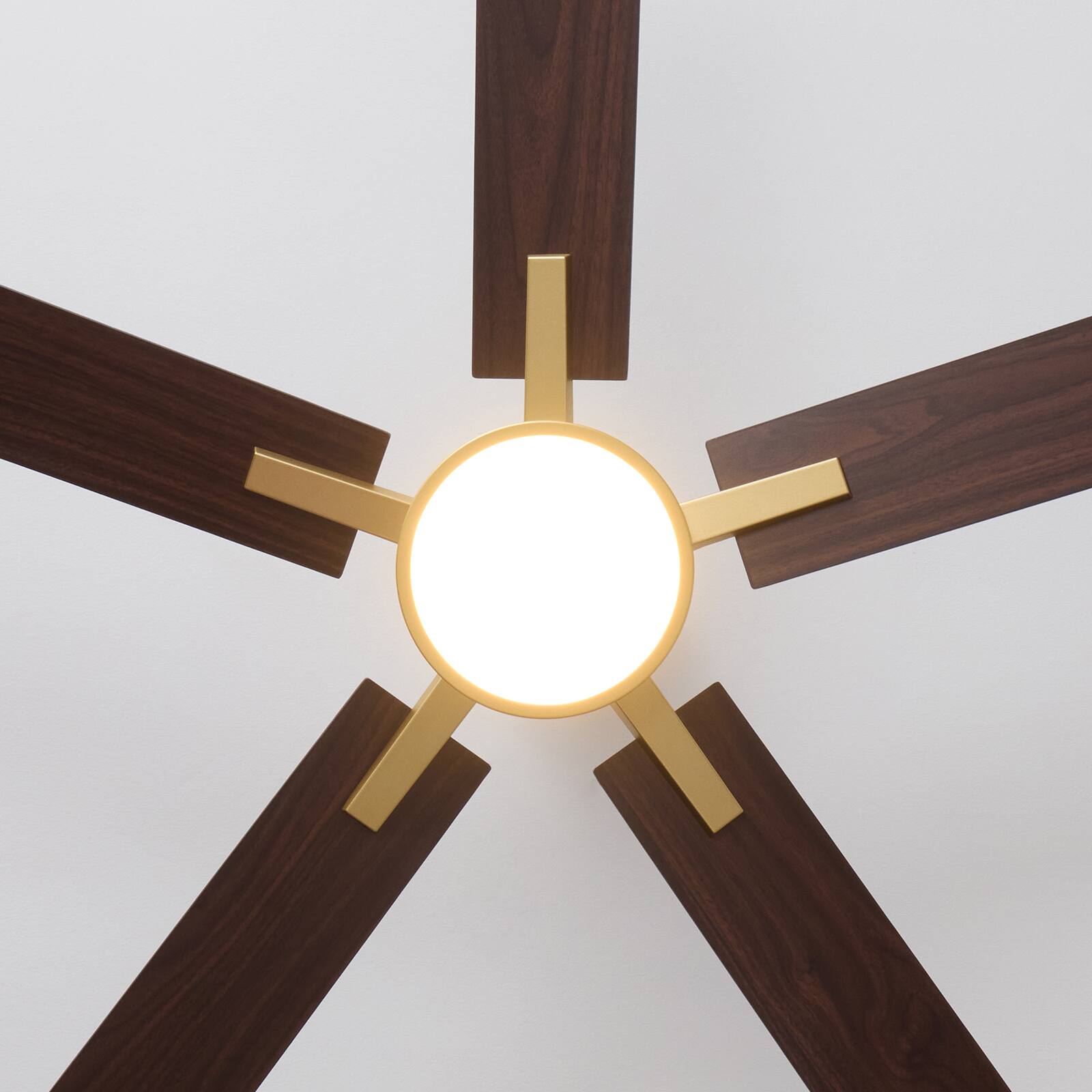 Alt View 8. Siljoy - 52" Modern Indoor Ceiling Fan with LED Light, 5 Reversible Blades, 6-Speed DC Motor, Remote Control and Timer Function - Brushed Gold.