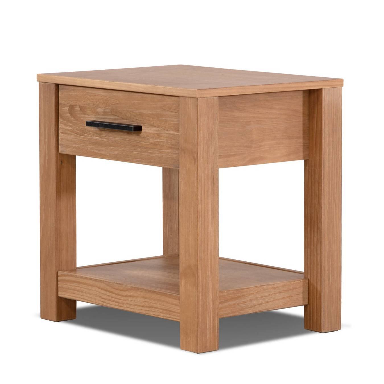 Angle. Hivvago - Hivvago Farmhouse Traditional 1-Drawer Nightstand Bedside Table - Rustic Pine.