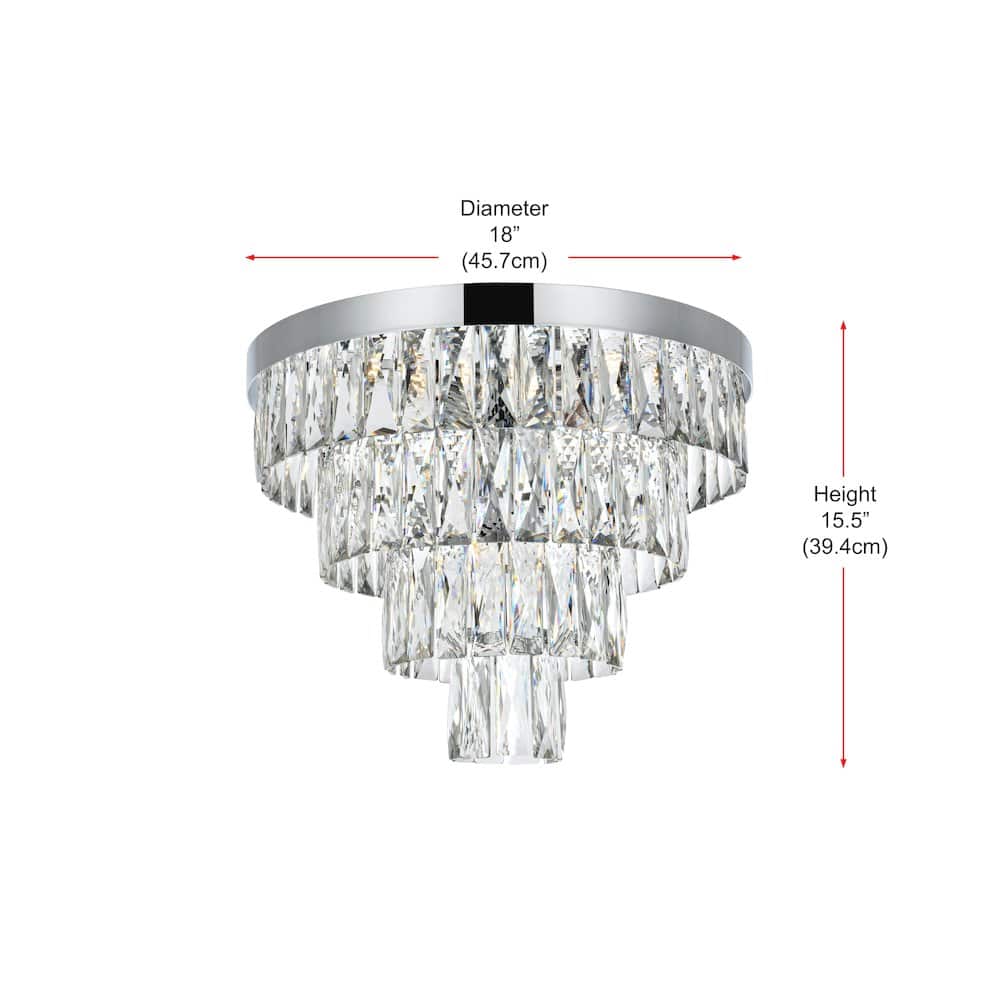 Elegant Lighting - Josephine 18 Inch Flush Mount In Chrome - Chrome And Clear price history on PriceWatchPro