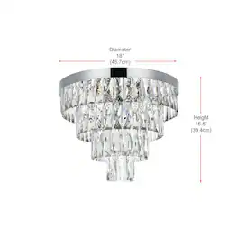 Elegant Lighting - Josephine 18 Inch Flush Mount Ceiling Light In Chrome - Chrome And Clear