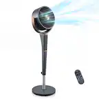 Front. Sweet - Standing Fan for Bedroom,120° Oscillation, Quiet 20dB, 15 Speeds 5 Modes,Remote Control, LED Light - Grey.