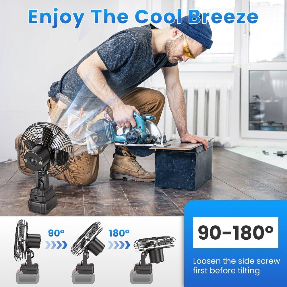 Enjoy The Cool Breeze

90° 180° 90-180°

Loosen the side screw first before tilting