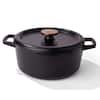 Front. Alva - Alva Nori Enameled Cast Iron Dutch Oven 5Qt. - Nonstick, Oven Safe and Toxin-Free Cookware - Black.