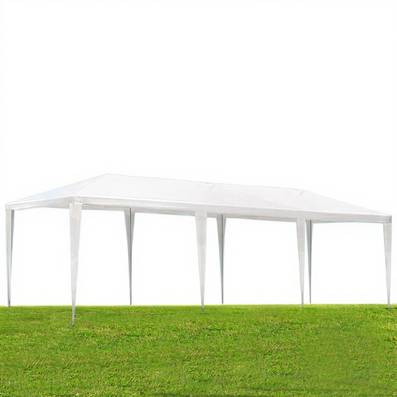 Angle. LOVMOR - 10 x 30 FT Canopy Tent Wedding Party Canopy Tent Outdoor Garden Patio White.