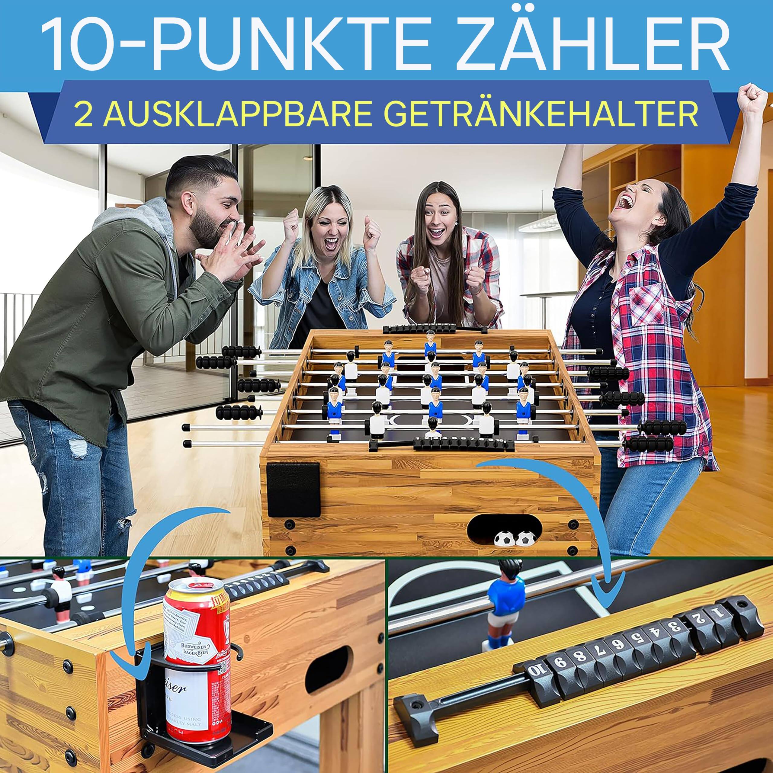 10-PUNKTE ZÄHLER  
2 AUSKLAPPBARE GETRÄNKEHALTER