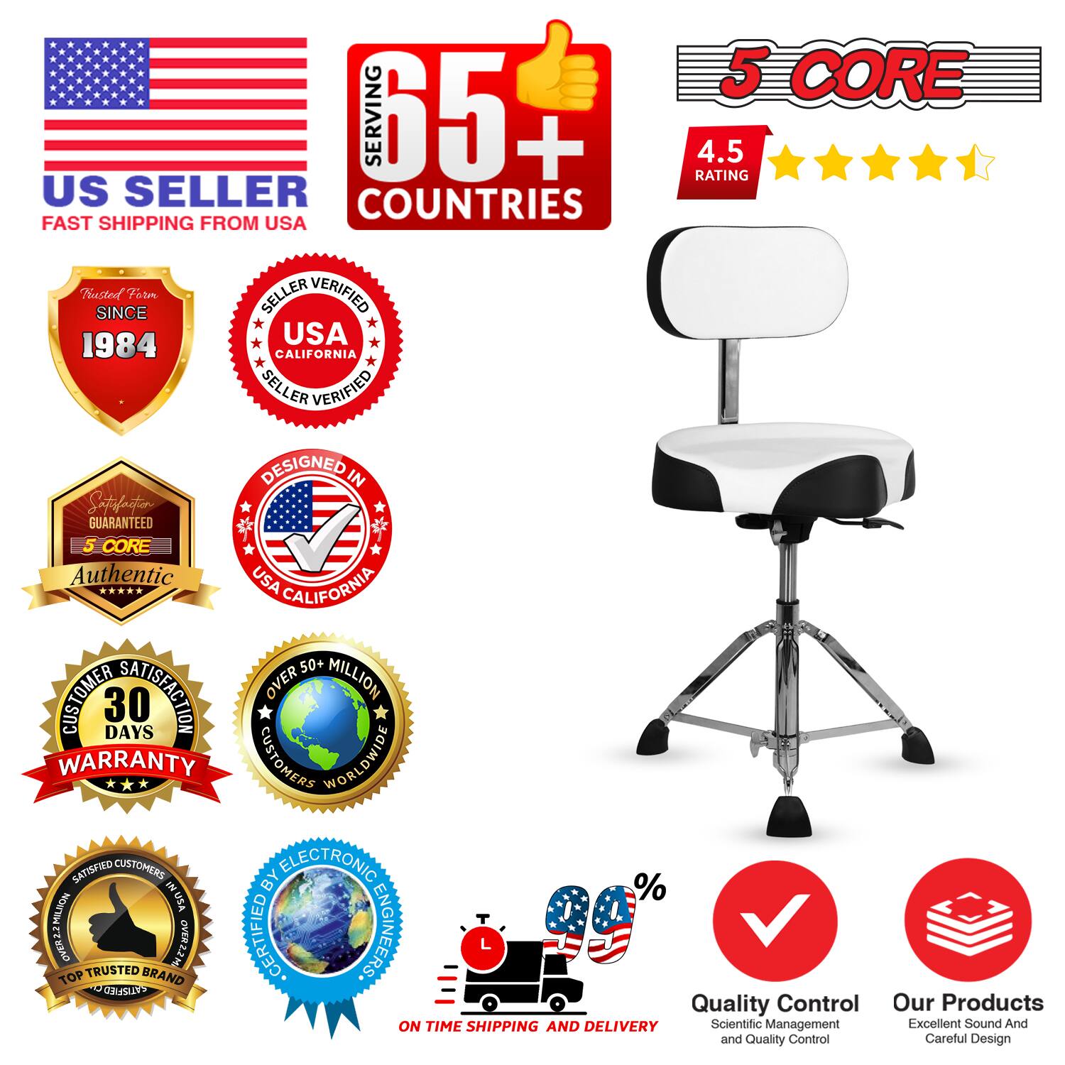 **US Seller**  
Fast Shipping from USA

**Serving 65+ Countries**

**5 Core**  
4.5 Rating

**Trusted Since 1984**

**Seller Verified**  
USA California

**Authentic**  
USA California

**Satisfaction Guaranteed**

**Designed in USA California**

**30 Days Warranty**

**Over 50 Million Customers Worldwide**

**Certified by Electronic Engineers**

**Top Trusted Brand**

**On Time Shipping and Delivery**

**Quality Control**  
Scientific Management and Quality Control

**Our Products**  
Excellent Sound and Careful Design