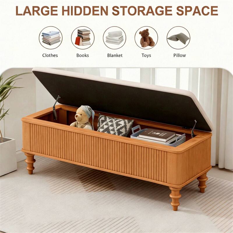 LARGE HIDDEN STORAGE SPACE

- Clothes
- Books
- Blanket
- Toys
- Pillow