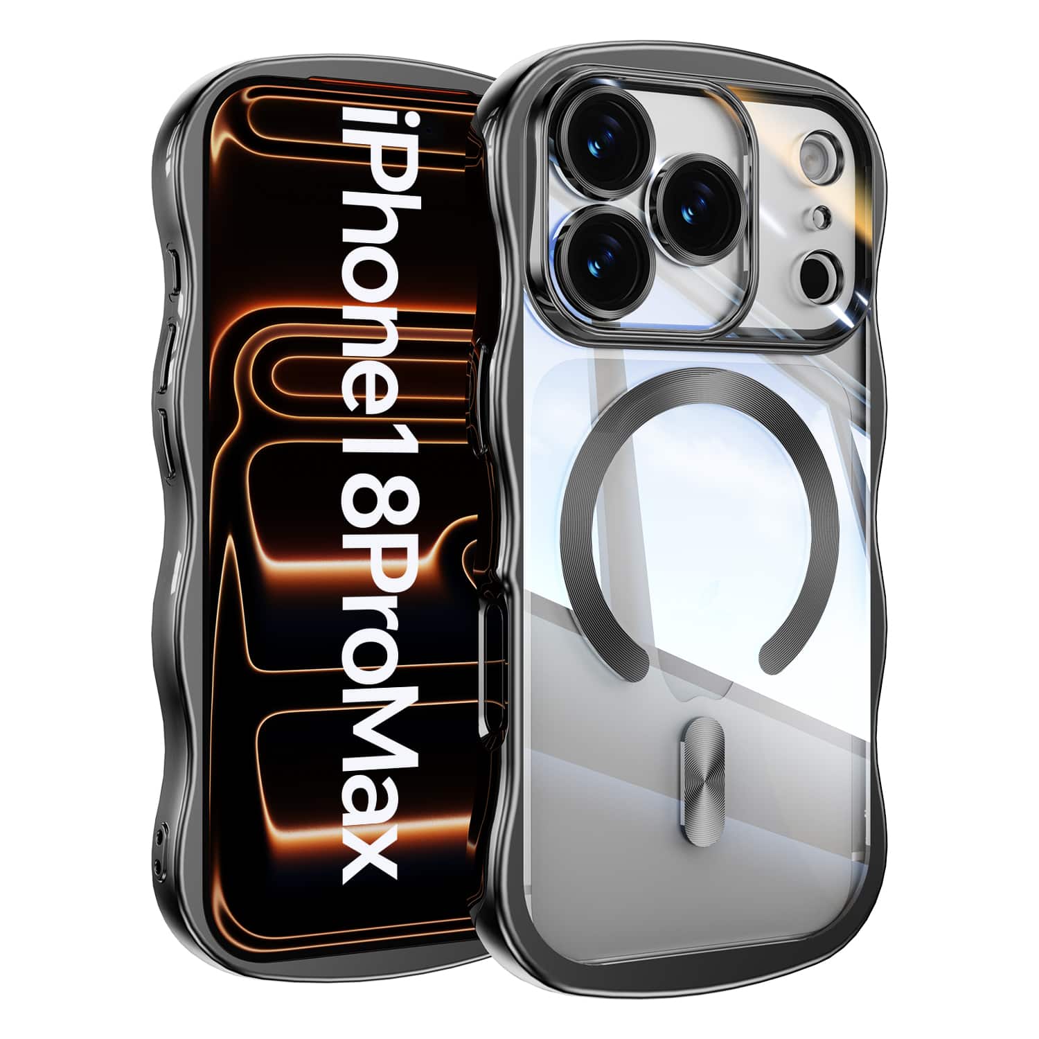 UUCOVER - Magnetic Case for Apple iPhone 18 Pro Max Compatible with MagSafe, Shockproof Electroplated Bumper Clear Slim Back Cover - Black