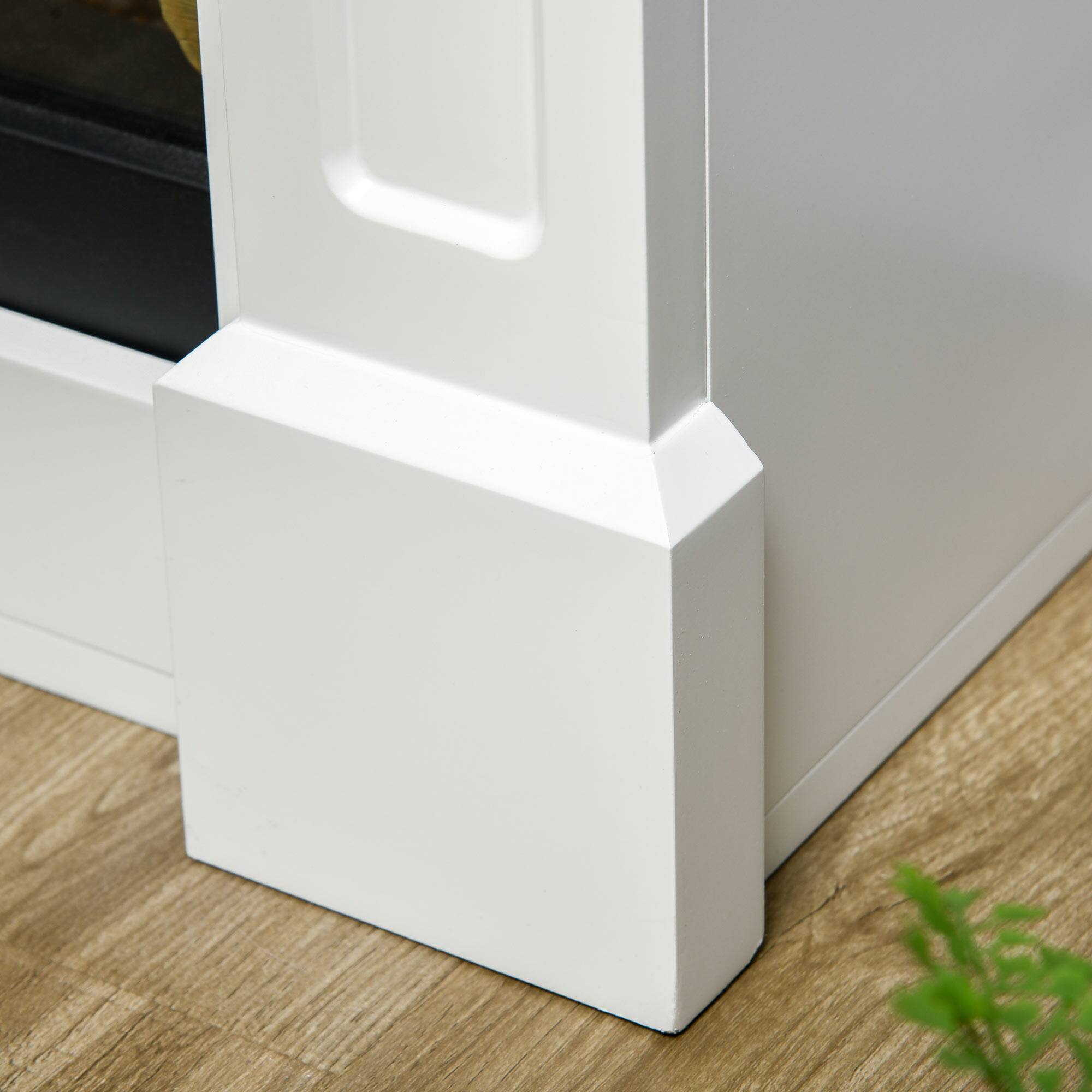 Alt View 8. Homcom - Electric Fireplace with Mantel, Freestanding Heater with LED Log Flame, Shelf and Remote Control - White.