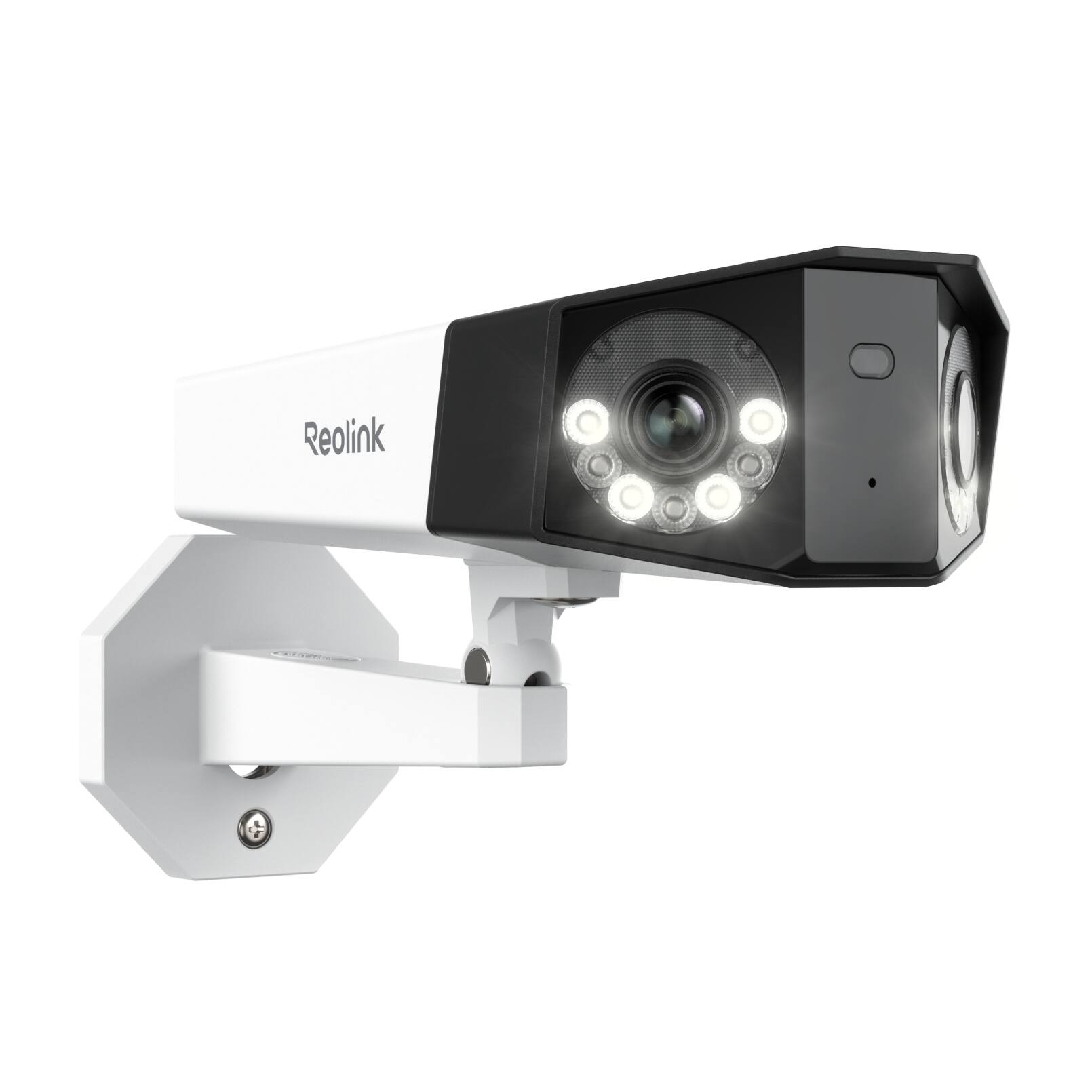 Back. Reolink - Reolink 4K Duo 2 PoE Dual-Lens 180° Security Camera, IP67 Color Night Vision Person/Car/Pet Detection, 2-Way Audio - white.
