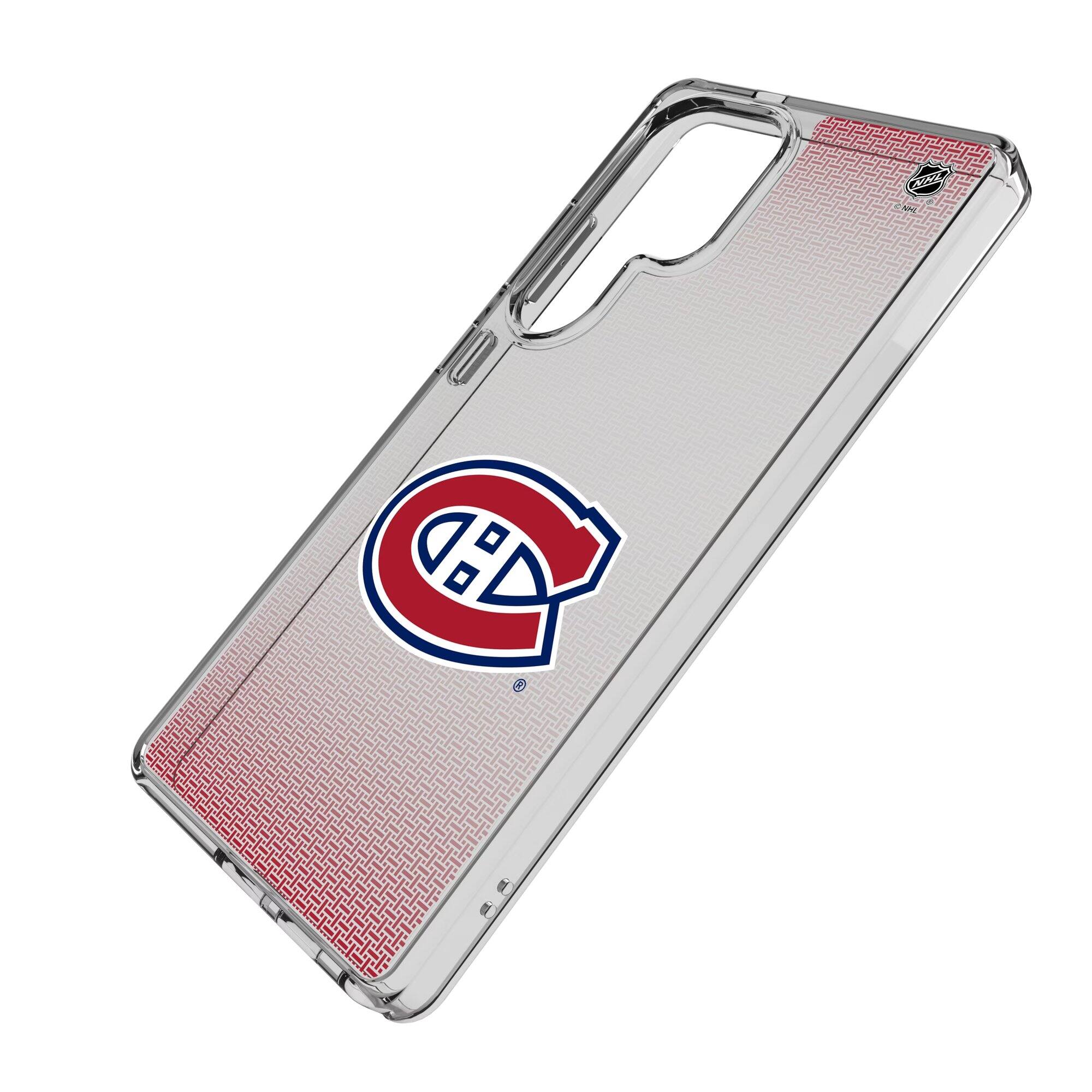 Alt View 1. Keyscaper - Montreal Canadiens Linen Logo Galaxy Clear Case - S24 - Multicolor.