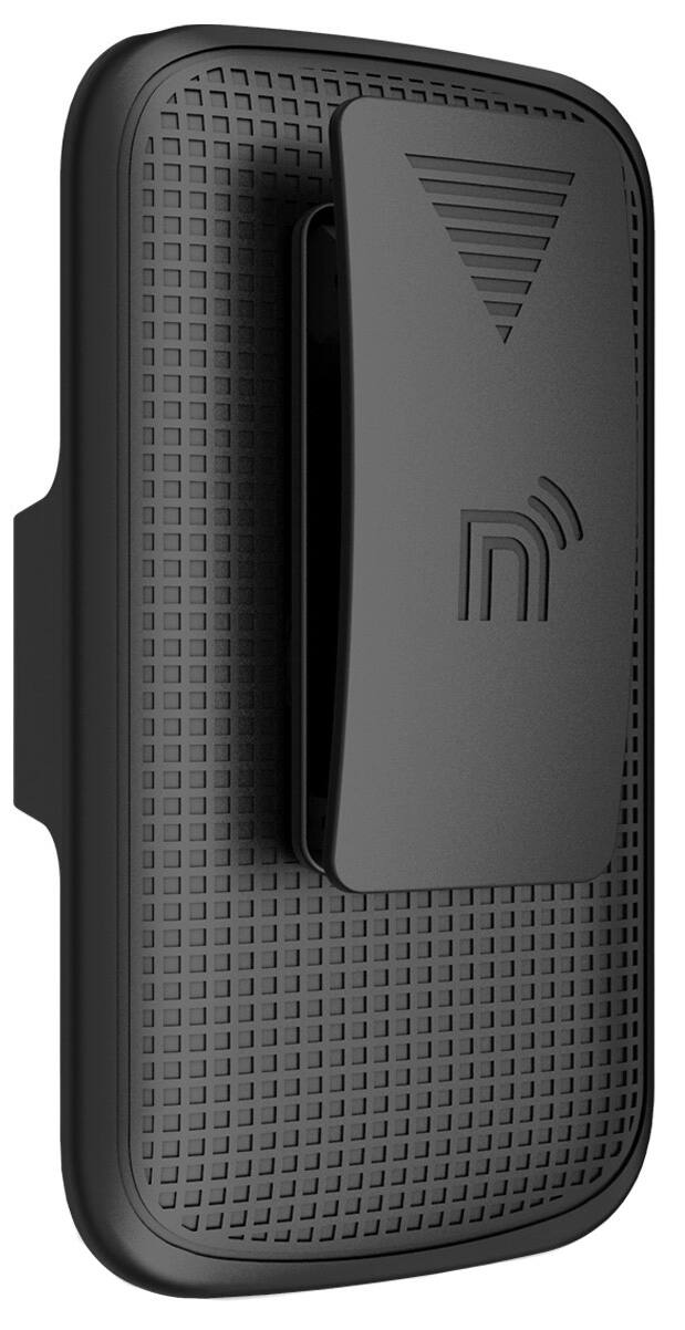 Front. Nakedcellphone - Holster for Consumer Cellular Iris Easy Flip Phone / Iris Easy Flip 2 / SpeakEasy Flip 2026 - Belt Clip Holder Case - Black.