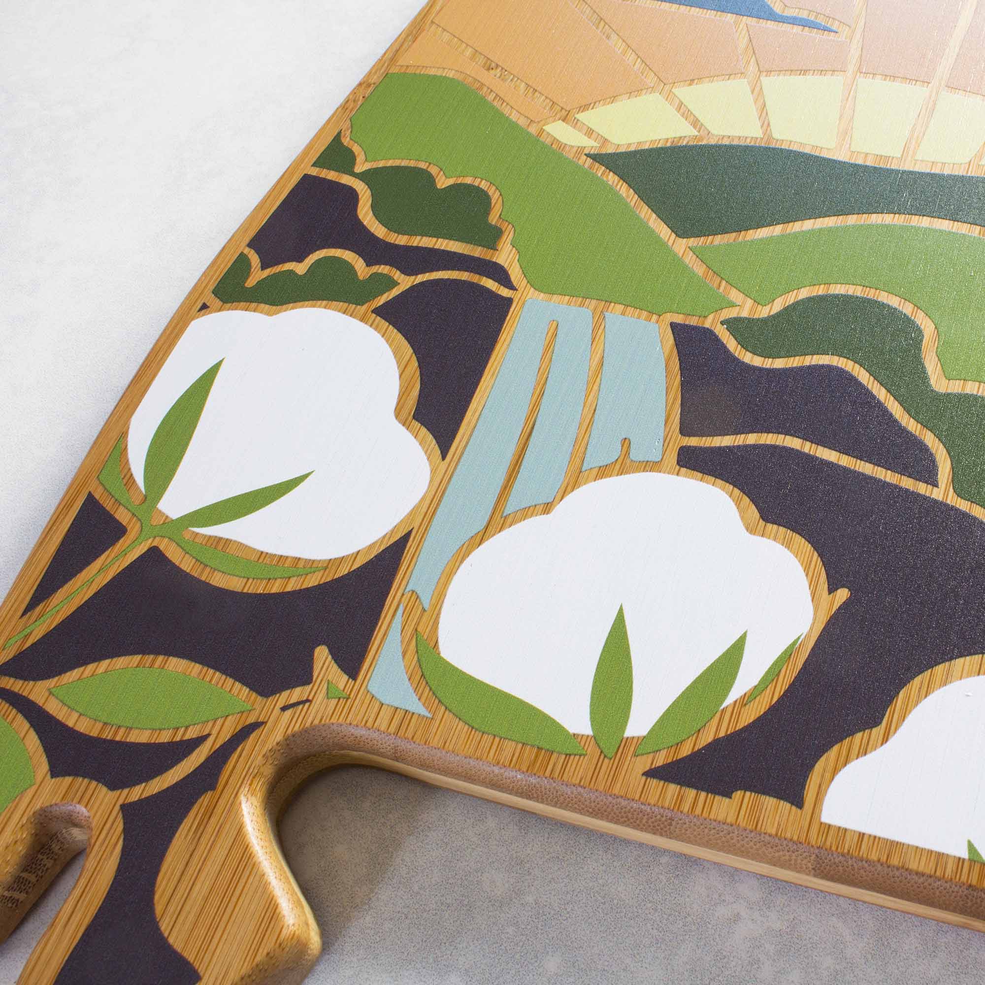 Alt View 1. Totally Bamboo - Alabama Cutting Board with Artwork by Summer Stokes.