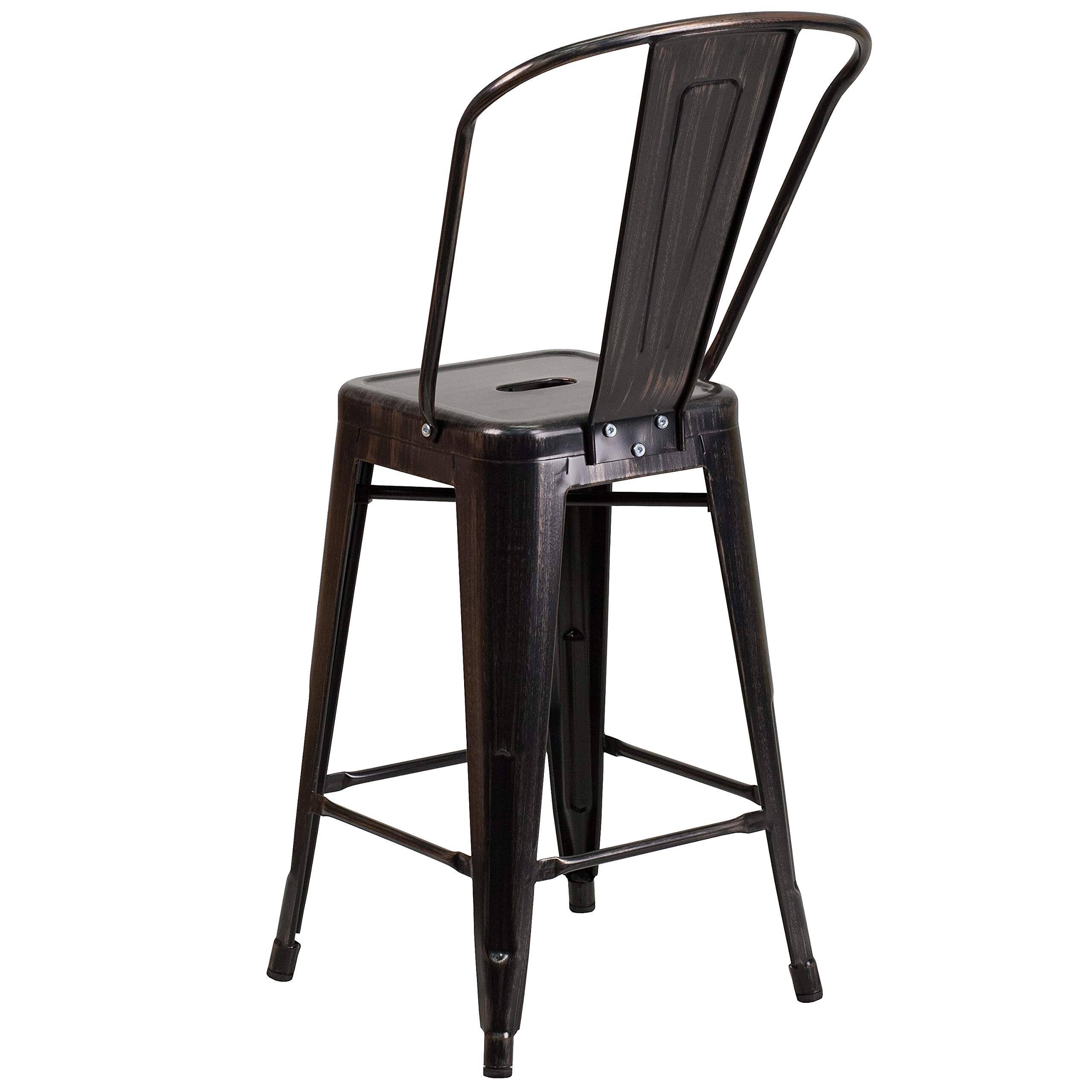 Alt View 2. JETRANSPORT - Commercial Grade 24" High Black-antique Metal Indoor-outdoor Counter Height Stool With Removable From - Mint Green Set of 1.