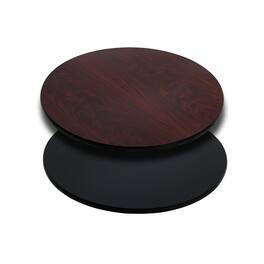 Emma + Oliver - 24" Round Table Top with Reversible Laminate Top - Mahogany