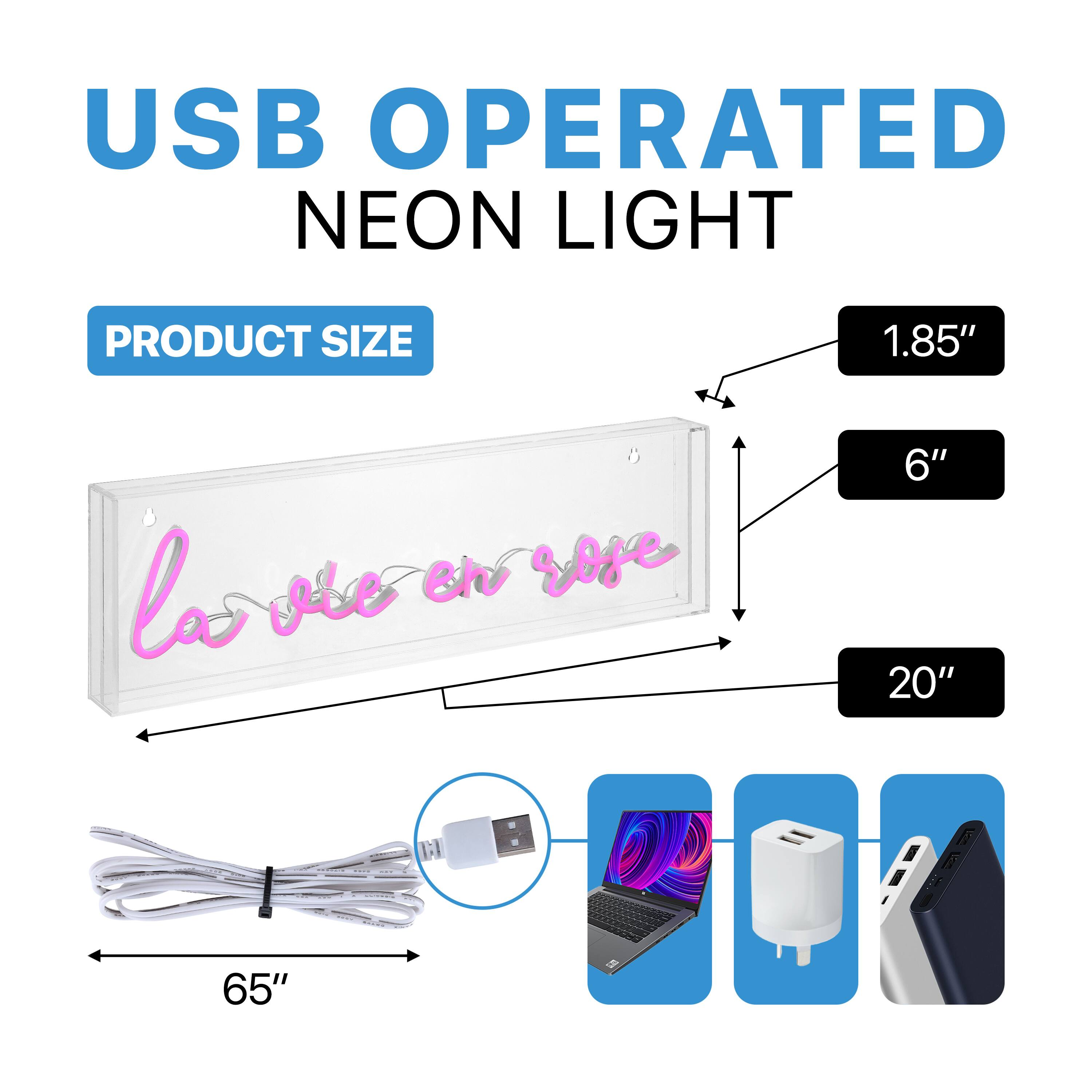 USB OPERATED NEON LIGHT  
PRODUCT SIZE  
1.85" x 6" x 20"  
65"