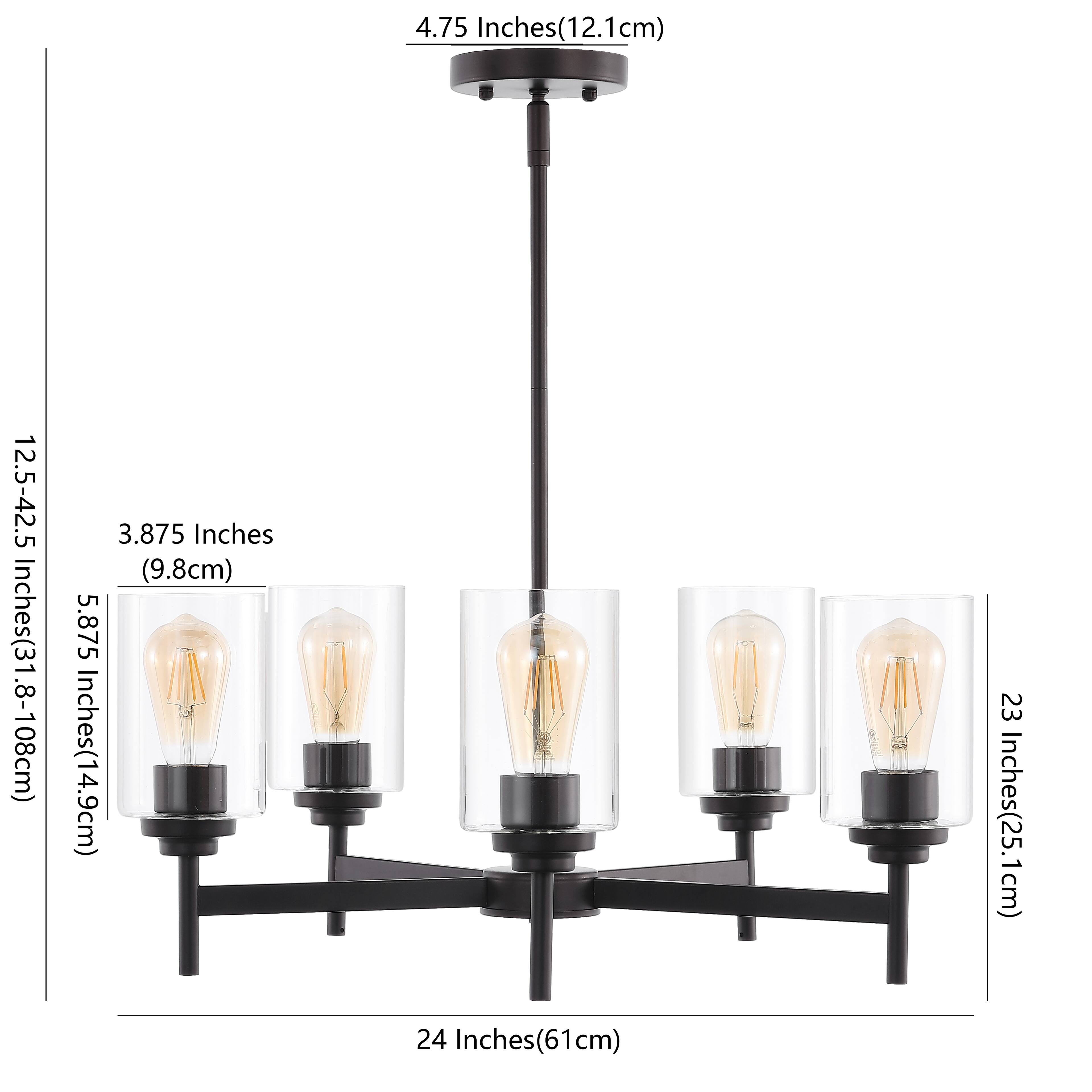 4.75 Inches (12.1cm)  
12.5-42.5 Inches (31.8-108.6cm)  
3.875 Inches (9.8cm)  
5.875 Inches (14.9cm)  
23 Inches (58.4cm)  
24 Inches (61cm)
