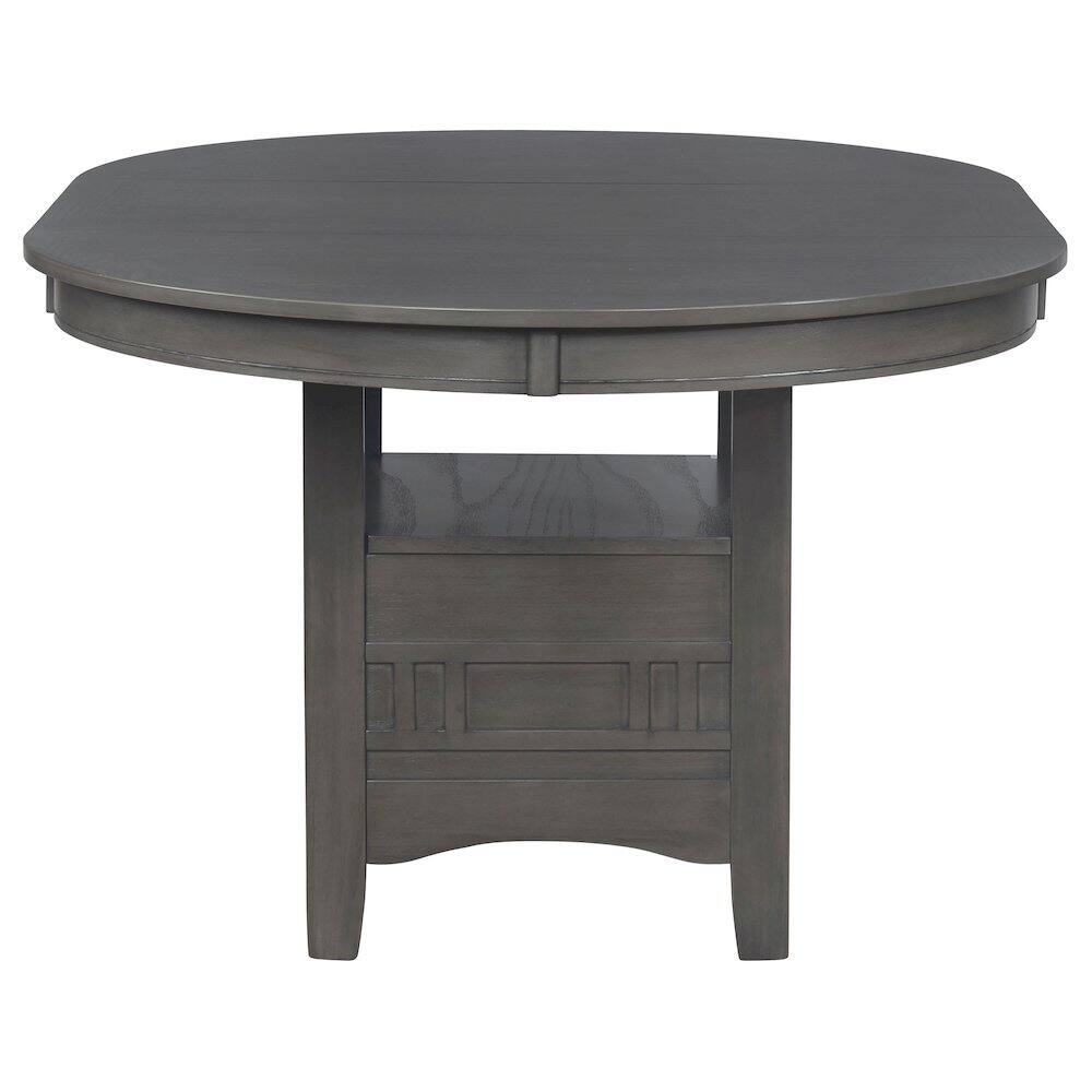 Alt View 3. Coaster Co. of America - Lavon Oval 60-inch Extension Leaf Dining Table Medium Grey - Grey.