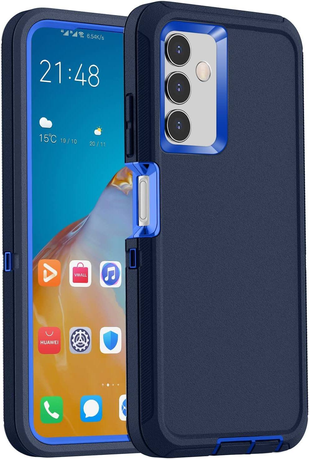 Entronix - Galaxy A35 Case - Heavy Duty Triple-Layer Phone Protection - Navy